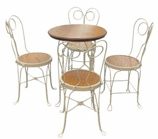Vintage Ice Cream Parlor Table and Chairs