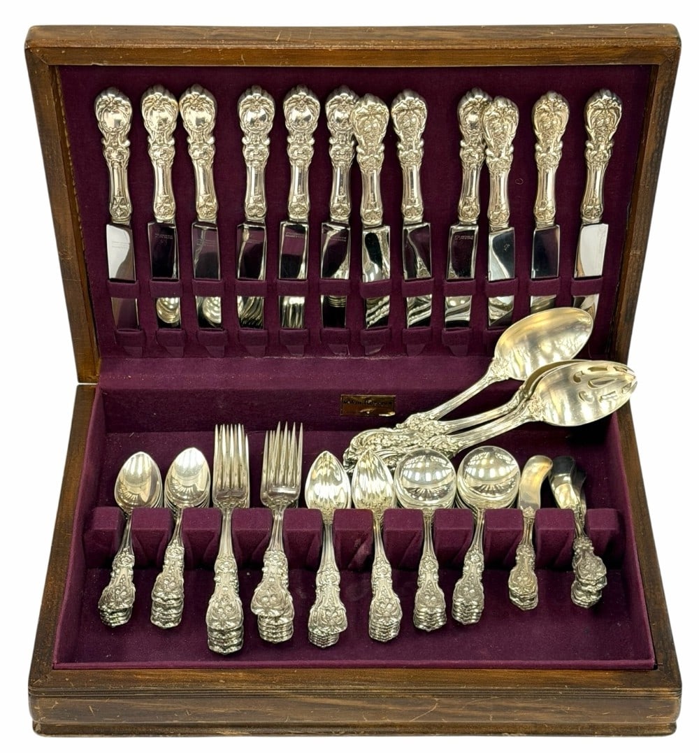 76pc Reed & Barton Francis I Sterling Silver Flatware Set in Box (1 of 12)