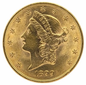 1899 United States Liberty Head Double Eagle $20.00 Gold Piece