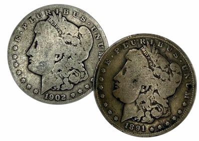 1891-O & 1902 U.S. Morgan Silver Dollars