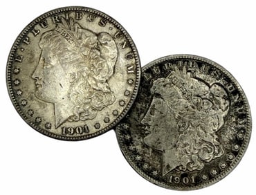 (2) 1901-O U.S. Morgan Silver Dollars