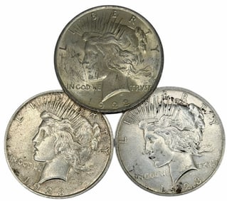 (1) 1922 & (2) 1923 U.S. Peace Silver Dollars