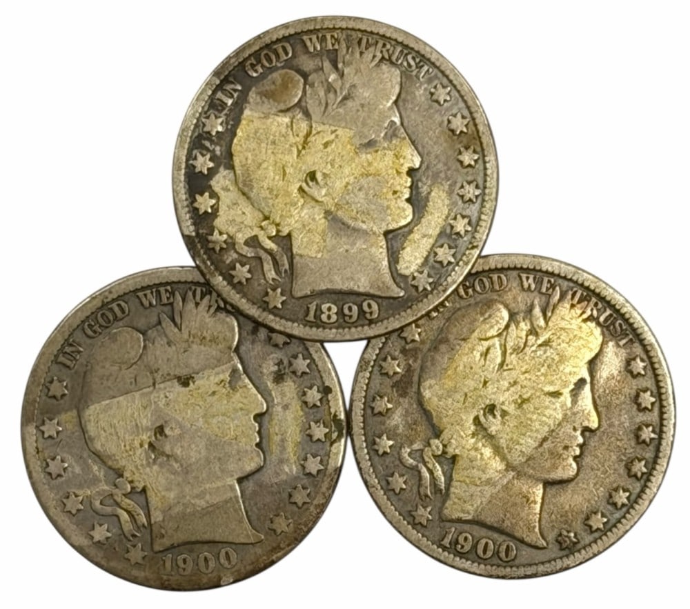 1899, 1900-O, & 1900-S U.S. Silver Barber Half Dollars: 1899, 1900-O, & 1900-S U.S. Silver Barber Half Dollars