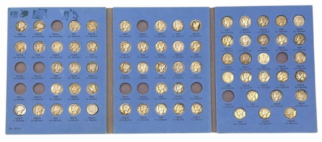 Whitman Publishing U.S. Silver Mercury Dimes Collection Book, 66 Total