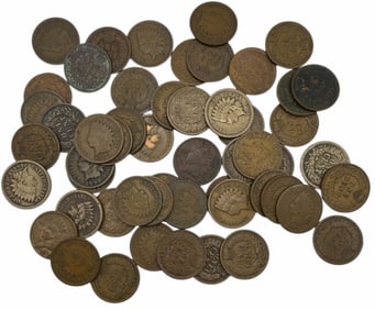 (53) U.S. Indian Head Pennies Various Years and Condition