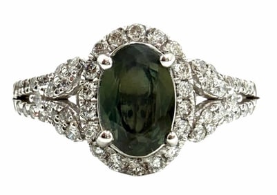 Platinum 1.12ctw Natural Color Change Alexandrite Chrysoberyl and Diamond Ring