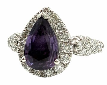 Platinum Sapphire and Diamond 1.95ctw Ring