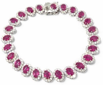 18.27ctw Burmese Ruby and Diamond Bracelet