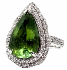 Platinum Paraiba Tourmaline and Diamond 6.93ctw Ring