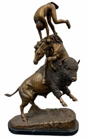 After Frederic Remington "The Buffalo Horse" Bronze Sculpture