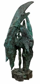 Vintage Cast Bronze Abstract Sculpture