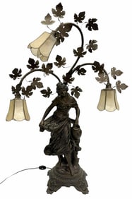Mid-Century Bronze Art Nouveau Decorative Lamp