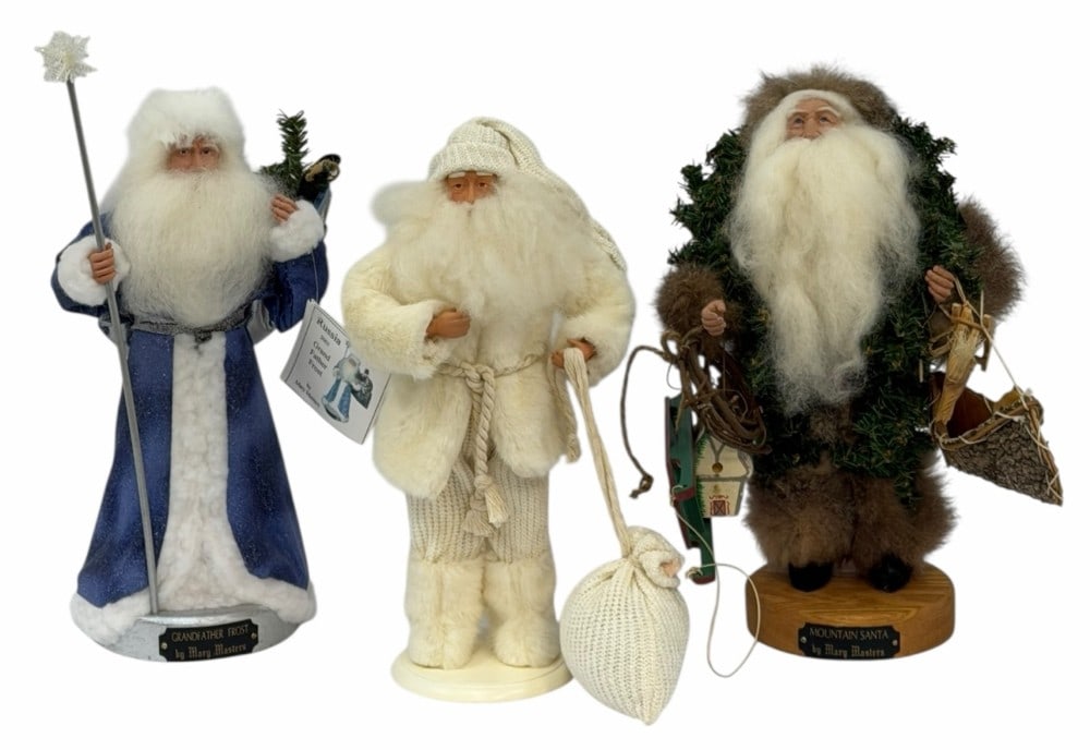 Signed by Local Artist Mary Masters, Grandfather Frost & Mountain Santa: Signed by Local Artist Mary Masters, Grandfather Frost & Mountain Santa. This lot contains a Mary Masters Russia Grandfather Frost. The Russian Grandfather Frost is a beloved Slavic figure similar to 
