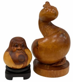 Ornate Hand Carved Good Luck Buddha and Snake