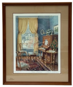 Charles L. Peterson 1927-2022 Framed & Signed "Piano Lessons" Print