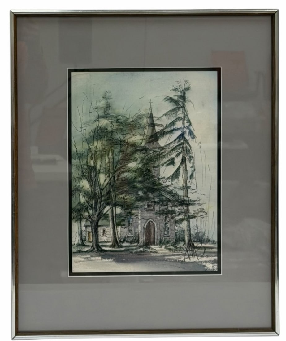 Katherine Monger Barnhart (1912-1998) Elkhart,IN Original Watercolor Framed (1 of 8)