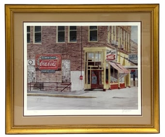 1982 Scott Hendrie (Elkhart,IN) "The Olympia Candy Kitchen" Signed Print 165/450 Framed