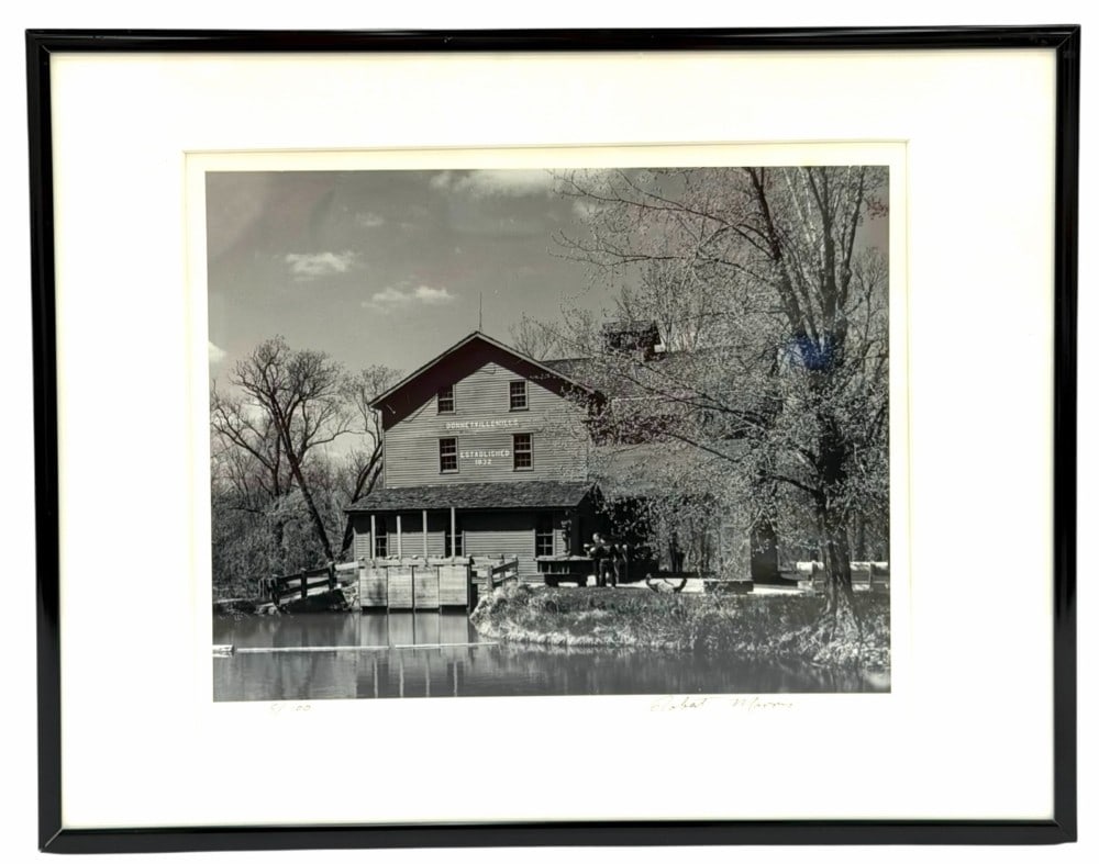 Robert Morris (1931-2018) "Spring at Bonneyville Mills" Signed Photo Print 5/100 Framed: Robert Morris (1931-2018) "Spring at Bonneyville Mills" Signed Photo Print 5/100 Framed, Framed measures 14.25in x 11.25in