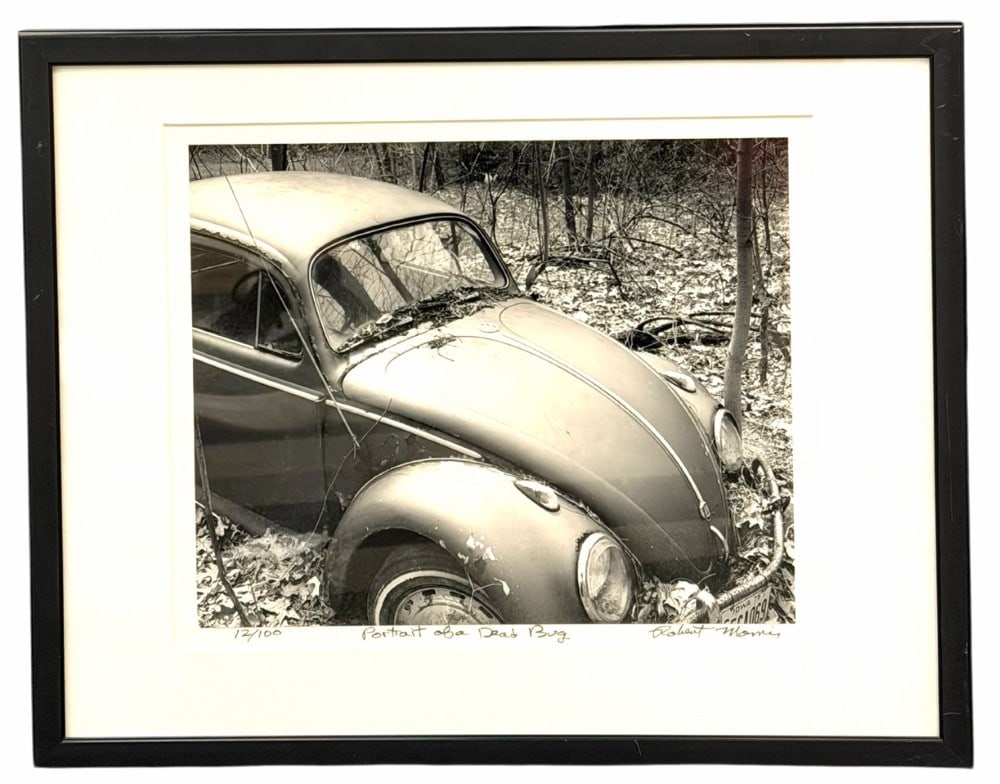 Robert Morris (1931-2018) "Portrait of a Dead Bug" Signed Photo Print 12/100 Framed: Robert Morris (1931-2018) "Portrait of a Dead Bug" Signed Photo Print 12/100 Framed, comes with COA.? Framed measures 14.25in x 11.25in