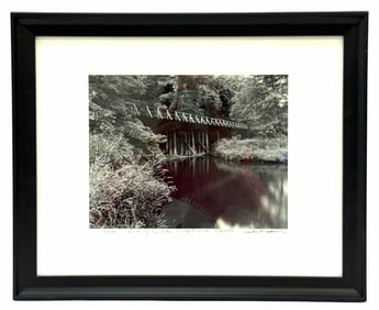 Robert Morris (1931-2018) "Evening By The Pumpkin Vine Trestle" Signed Photo Print 40/50 Framed