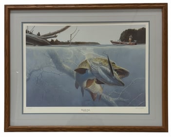 1992 Larry Tople "Thunder Stick" Signed Print 52/385 Framed