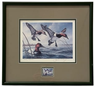 1980 James A. Meger "Coming About Canvasbacks" Signed Print 1566/3500