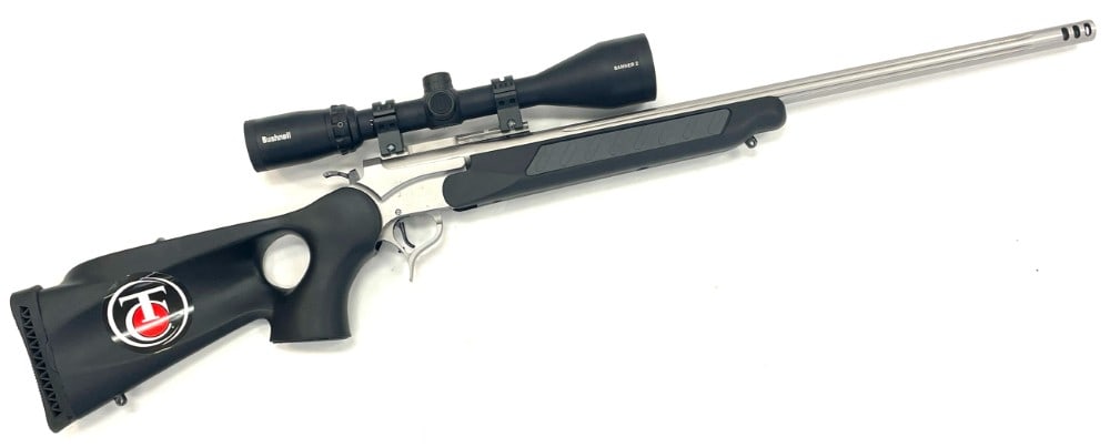 Thompson Center .308 Winchester Single shot Rifle with MGM Barrel: Thompson Center .308 Winchester Single Shot Rifle with MGM Barrel.? The Thompson Center 308 Win single shot rifle is in very nice used condition.? The fluted custom barrel measures 24 inches in length