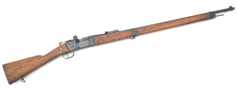 Antique French Lebel Fusil 1886 M93 Bolt Action Rifle: Antique French Lebel Fusil 1886 M93 Bolt Action Rifle.? The French lebel fusil 1886 M93 rifle is in nice used condition.? Barrel measures 32 inches in length.? Blueing is very thin and the barrel does