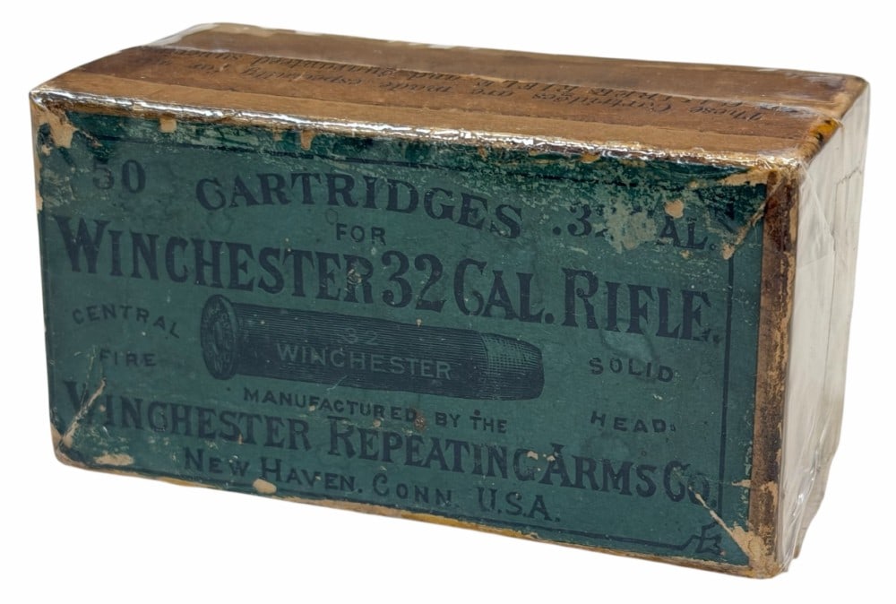 Sealed Winchester .32 Caliber Rifle Cartridge Ammo Box Full (1 of 6)