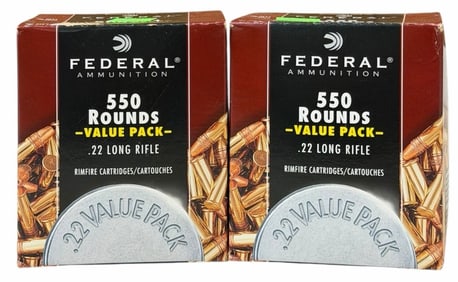 1100 Rounds Federal .22 Long Rifle Ammo NIB