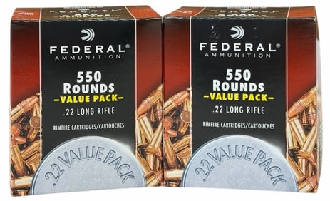 1100 Rounds Federal .22 Long Rifle Ammo NIB