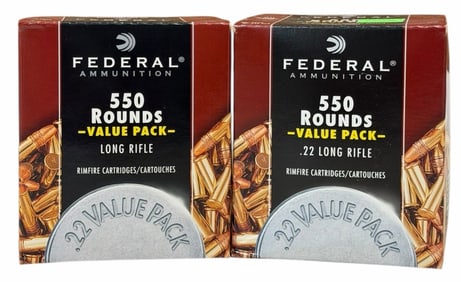 1100 Rounds Federal .22 Long Rifle Ammo NIB