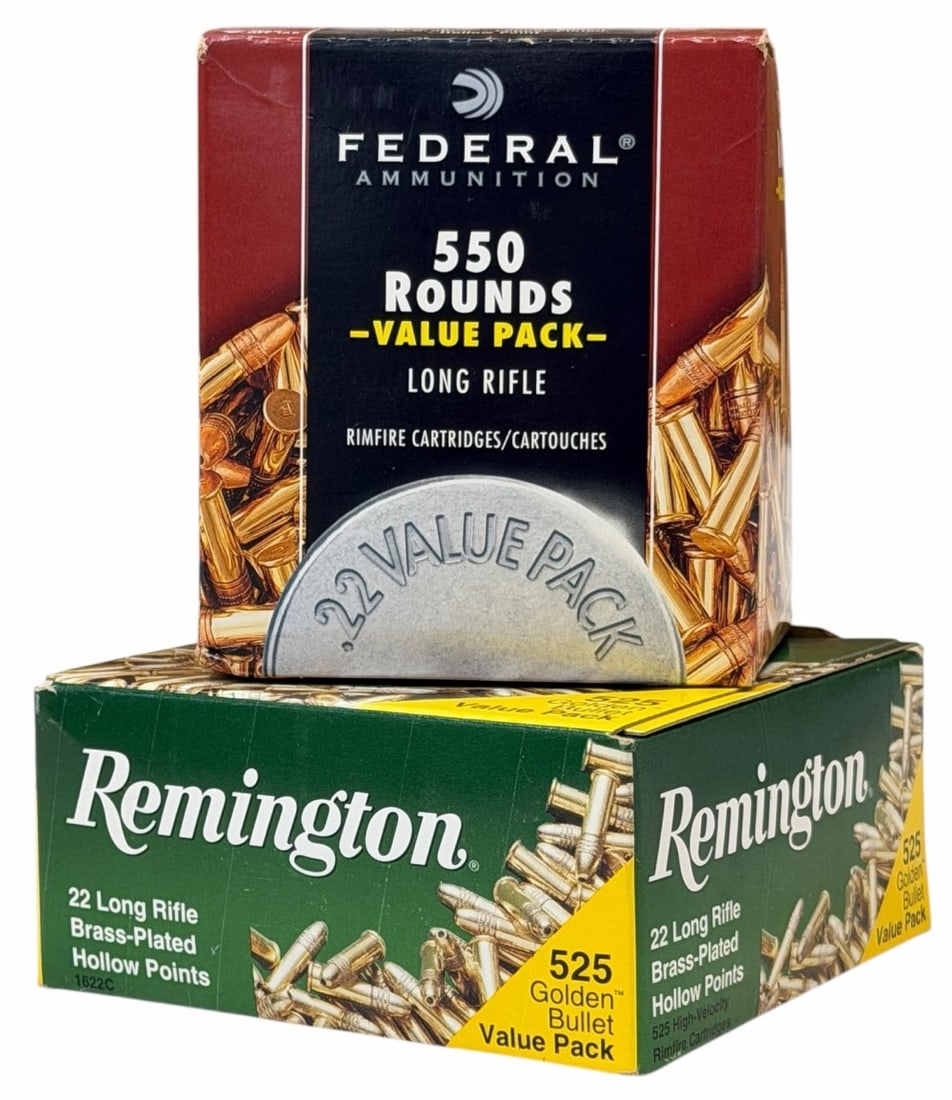 1075 Rounds Federal & Remington 22 Long Rifle Ammo NIB (1 of 6)