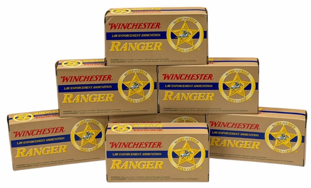 350 Rounds Winchester Ranger 9mm Luger 147 Grain SXT in Case: 350 Rounds Winchester Ranger 9mm Luger 147 Grain SXT in Case.? This case obtains 7 unopened boxes of Winchester Ranger 9mm Luger 147 grain SXT ammo.? Box reads Law Enforcement ammunition.?