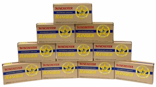 500 Rounds Winchester Ranger .40 S&W 155 Grain Ammo in Case