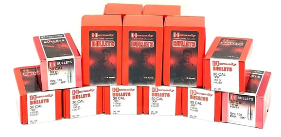 2500 Bullets Hornady 30 Caliber 150 Grain FMJBT
