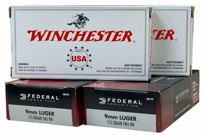 200 Rounds Reloaded Federal & Winchester 9mm