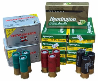 84 Rounds 12 & 20 Ga Slug Rounds In Boxes