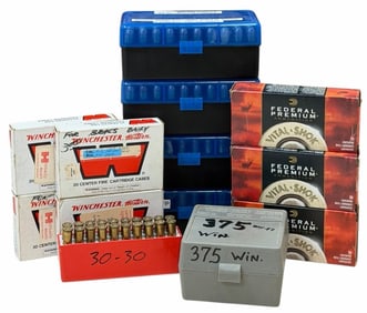 394 Reloaded Rounds 45/70 Govt, 257, 330 & 375 Rifle Ammo In Cases