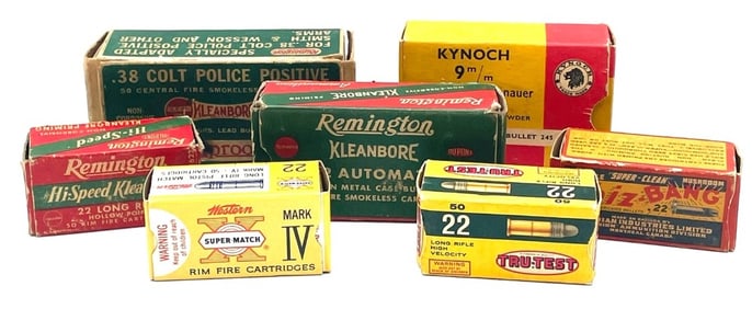 180 Reloaded Rounds .38 Colt Police, 9 mm Mannlicher, & Factory .22 Caliber Ammo