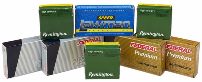 325 Rounds Federal Classic, Federal Premium, Speer, and Remington Pistol Ammo.
