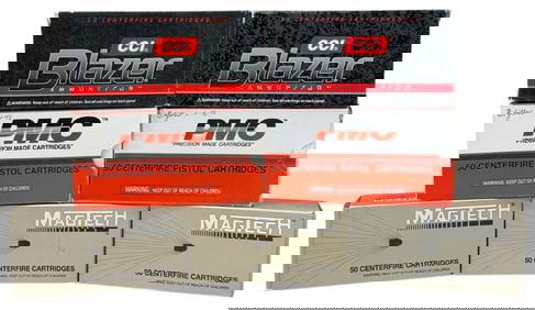 350 Rounds of PMC, Magtech, and CCI Pistol Ammo