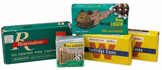 200 Rounds Reloaded Winchester, Remington, Brown Bear & Sellier & Bellot .9mm Ammo