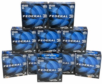 250 Rounds Federal Top Gun .12 Ga  # 8 Shot Ammo in Case