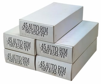 250 Reloaded Rounds .45 Auto Ammo in Boxes