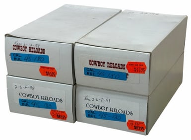 200 Reloaded Rounds 45 Caliber Cowboy Reloads