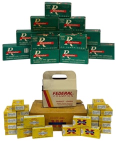 34 Remington & Winchester .38 Caliber Brass in Original Boxes with Federal Shotgun Box