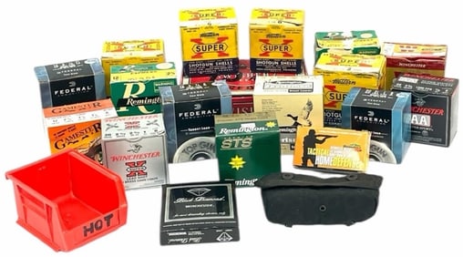 352 Reloaded and Factory Shotgun Ammo Rounds in Boxes