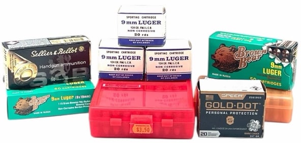 371 Reloaded & Factory Brown Bear, Sporting Cartridge & Sellier & Bellot 9mm