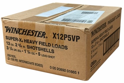 200 Rounds 12 Gauge Winchester Super X #5 Lead Shot Pheasant Load